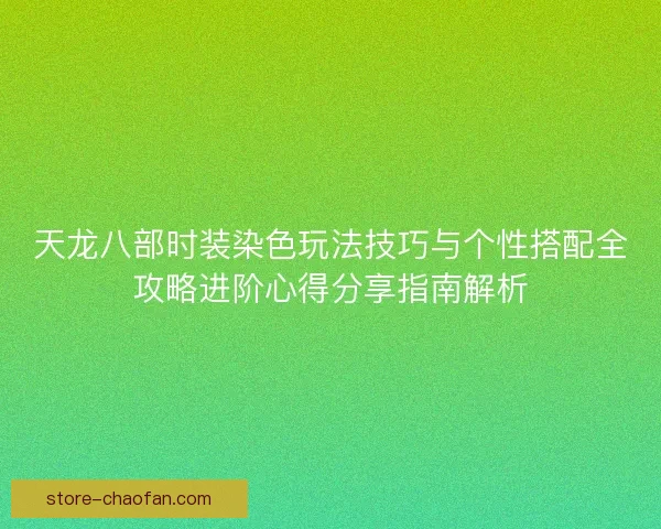 天龙八部时装染色玩法技巧与个性搭配全攻略进阶心得分享指南解析